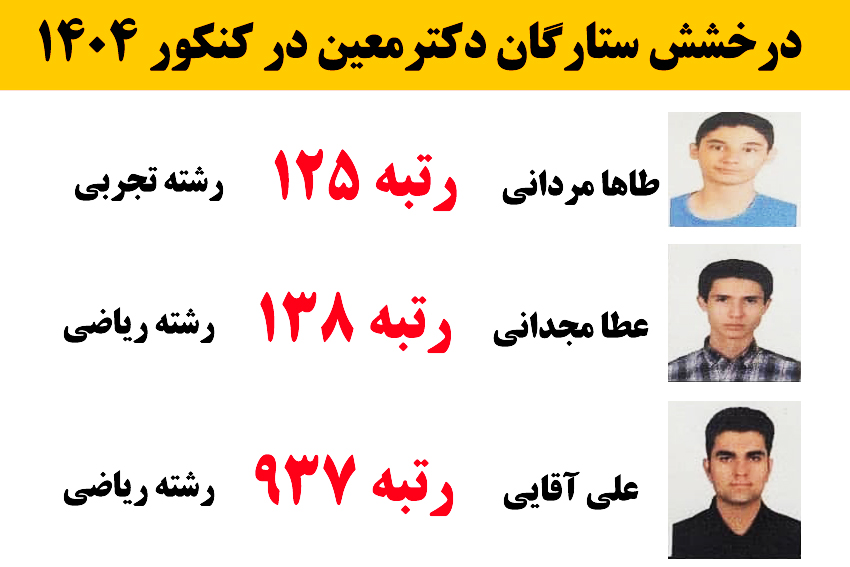 رتبه های برتر کنکور سراسری 1404در کرج
